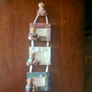 Handpainted 3 frames connected with ribbon.